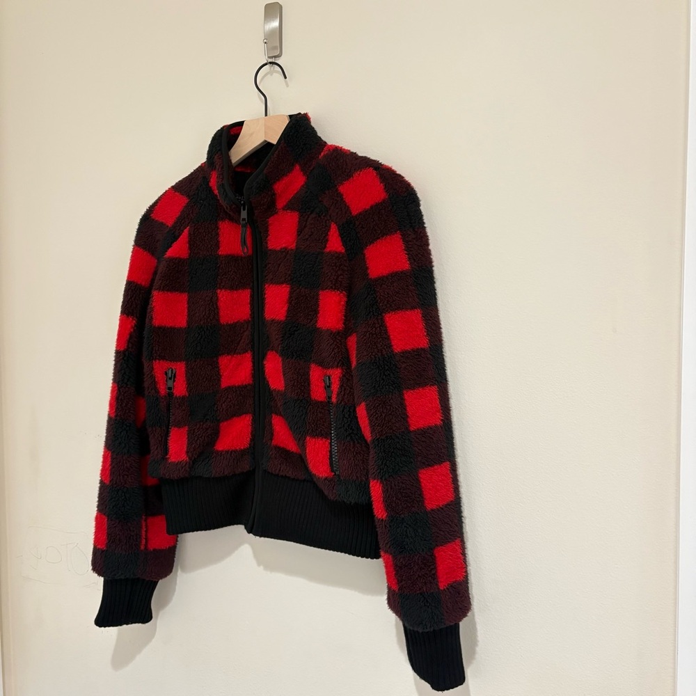 MOTHER Denim Buffalo Plaid Sherpa Jacket | Small - Picture 2 of 9